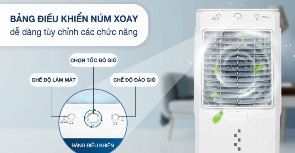 chế độ đảo gió của quạt hơi nước Kangaroo