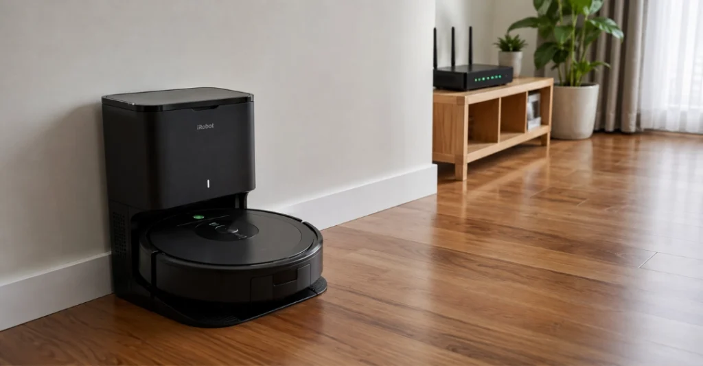 Đặt đế sạc Home Base của iRobot tại nơi thoáng đãng gần bộ phát Wifi