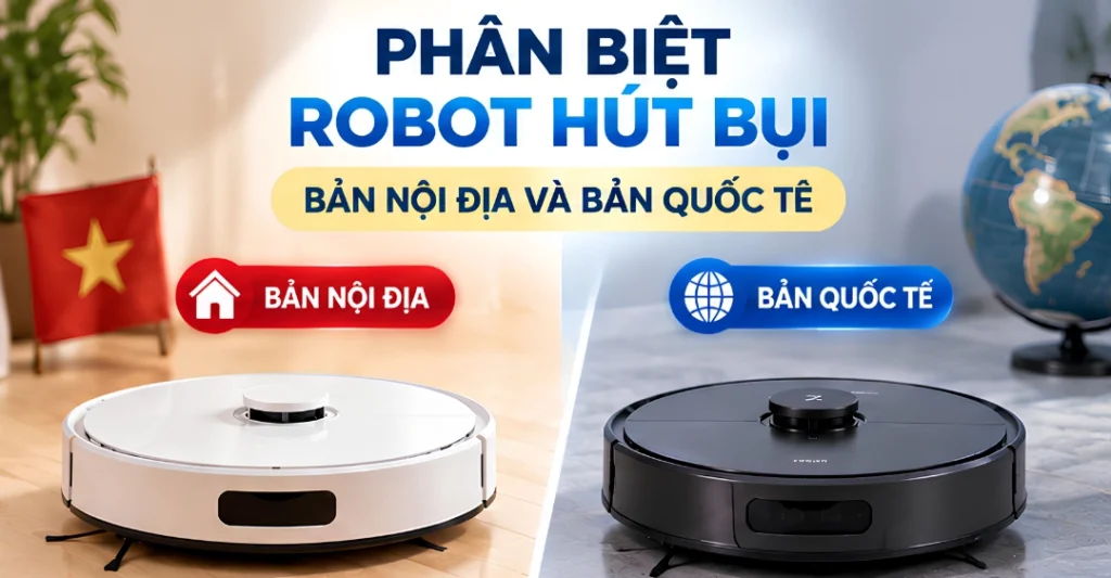 phân biệt robot hút bụi bản nội địa và bản quốc tế